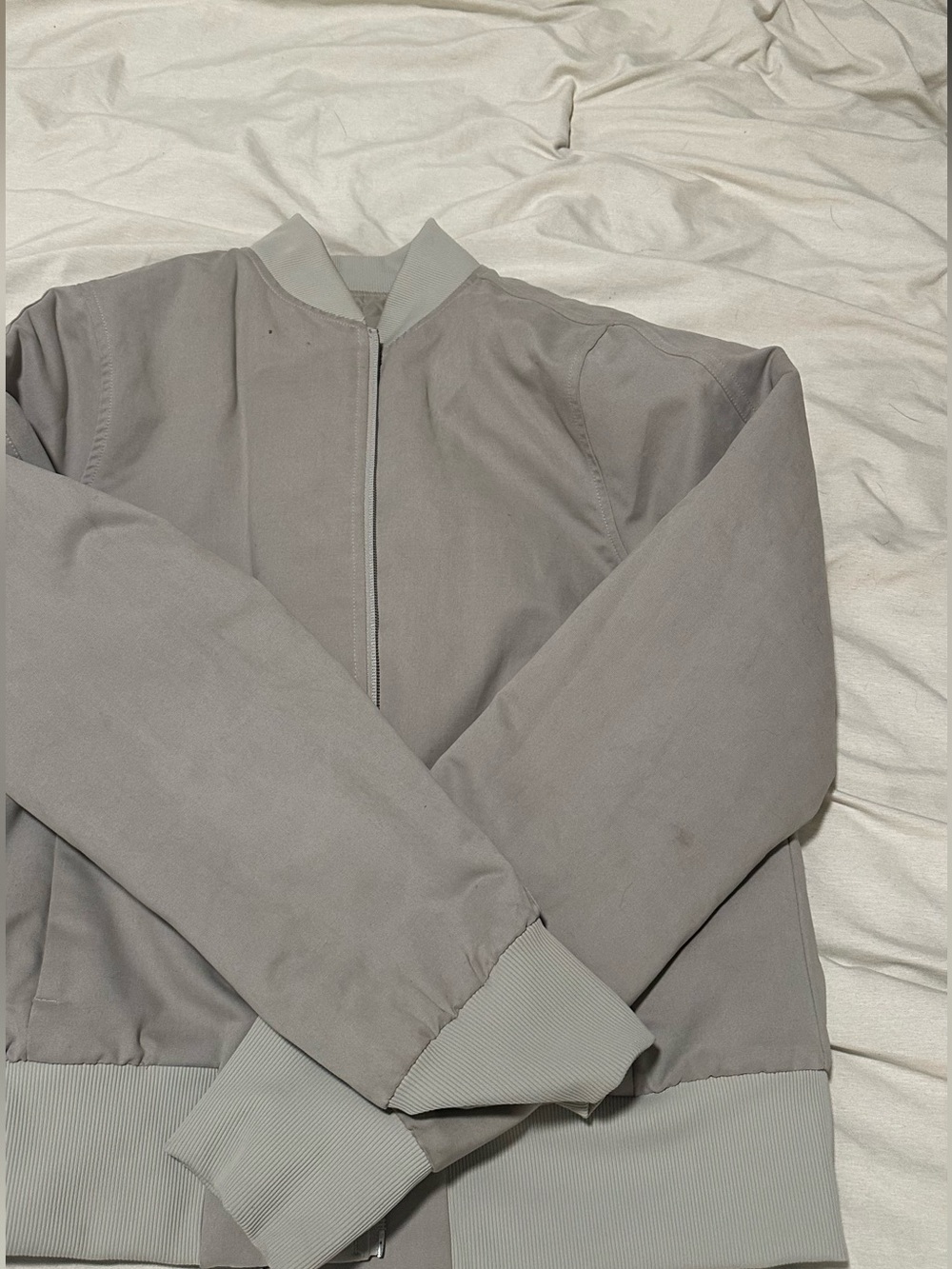 lululemon athletica Light Gray Bomber Jacket